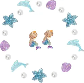 20Pcs Mermaid Shoe Charms for Girls, Dolphin, Shell, Pearls, Cute DIY Shoe Decoration Charms Accessories for Clog Sandals, Party Favor