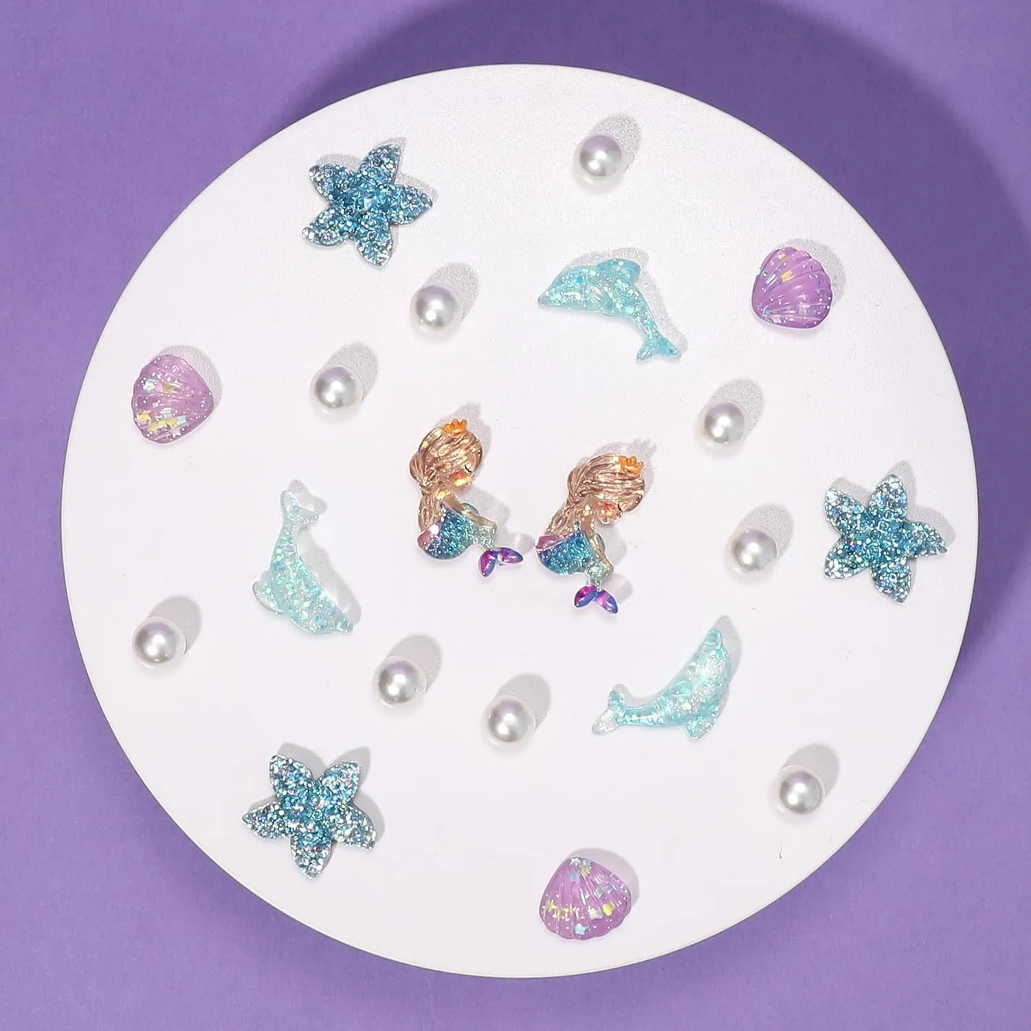 20Pcs Mermaid Shoe Charms for Girls, Dolphin, Shell, Pearls, Cute DIY Shoe Decoration Charms Accessories for Clog Sandals, Party Favor