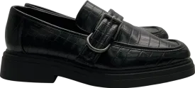 ASOS Chunky Loafers In Black Faux Croc With Silver Buckle UK 9 EU 43 👞