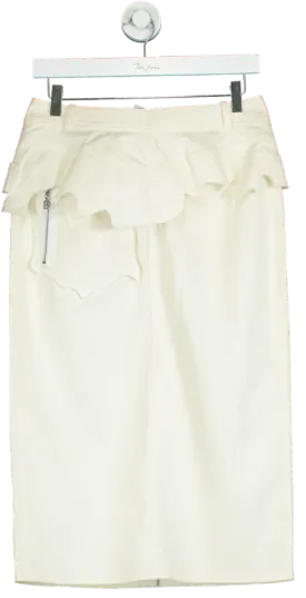 Christian Dior Ivory Ruffled High-Waist Skirt UK 12