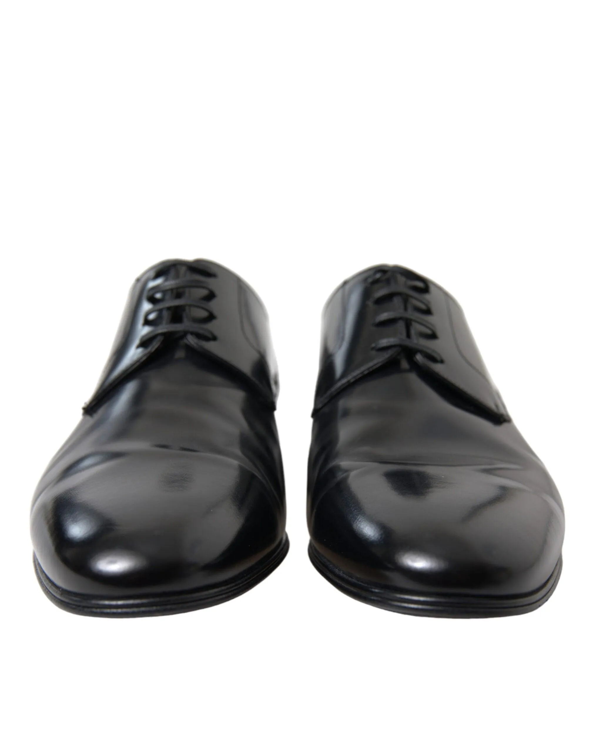 Dolce & Gabbana Black Leather Lace Up Formal Derby Dress Shoes