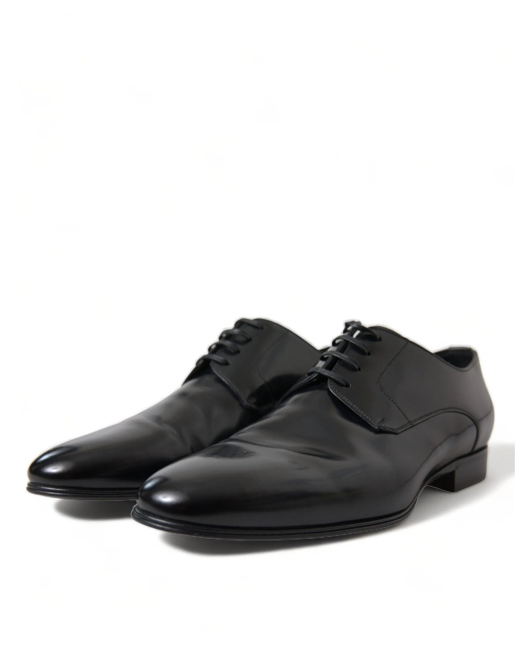 Dolce & Gabbana Black Leather Lace Up Formal Derby Dress Shoes