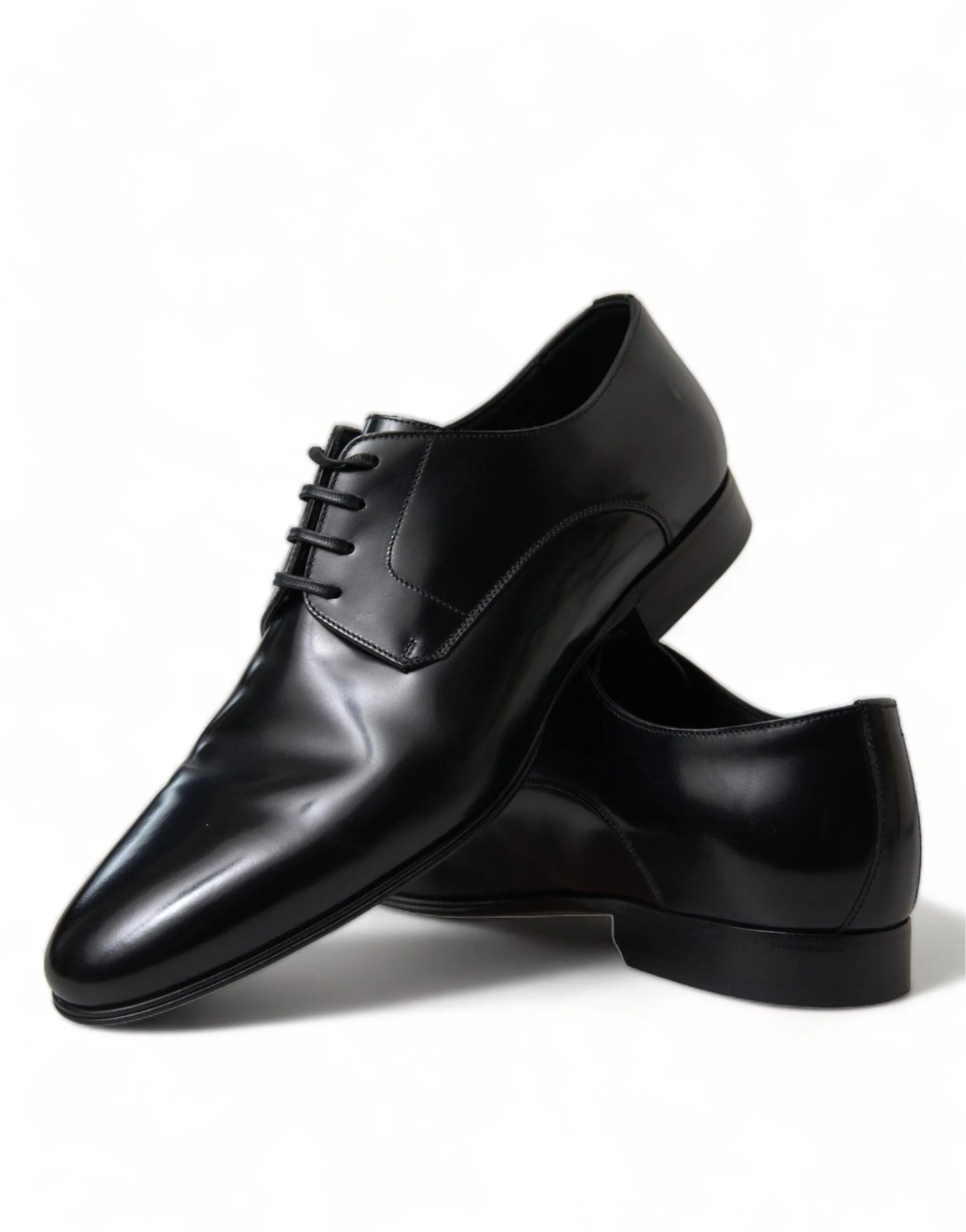 Dolce & Gabbana Black Leather Lace Up Formal Derby Dress Shoes