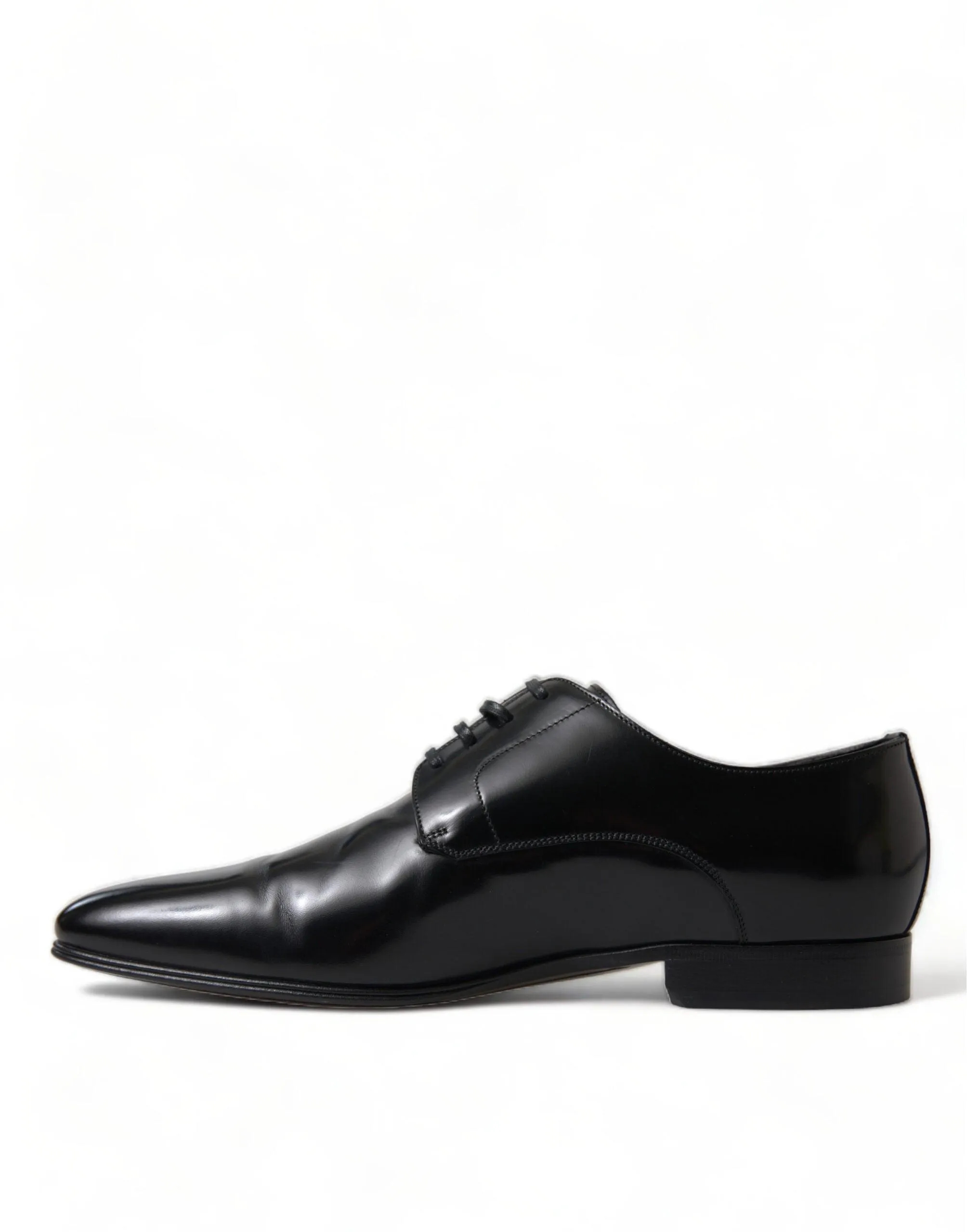 Dolce & Gabbana Black Leather Lace Up Formal Derby Dress Shoes