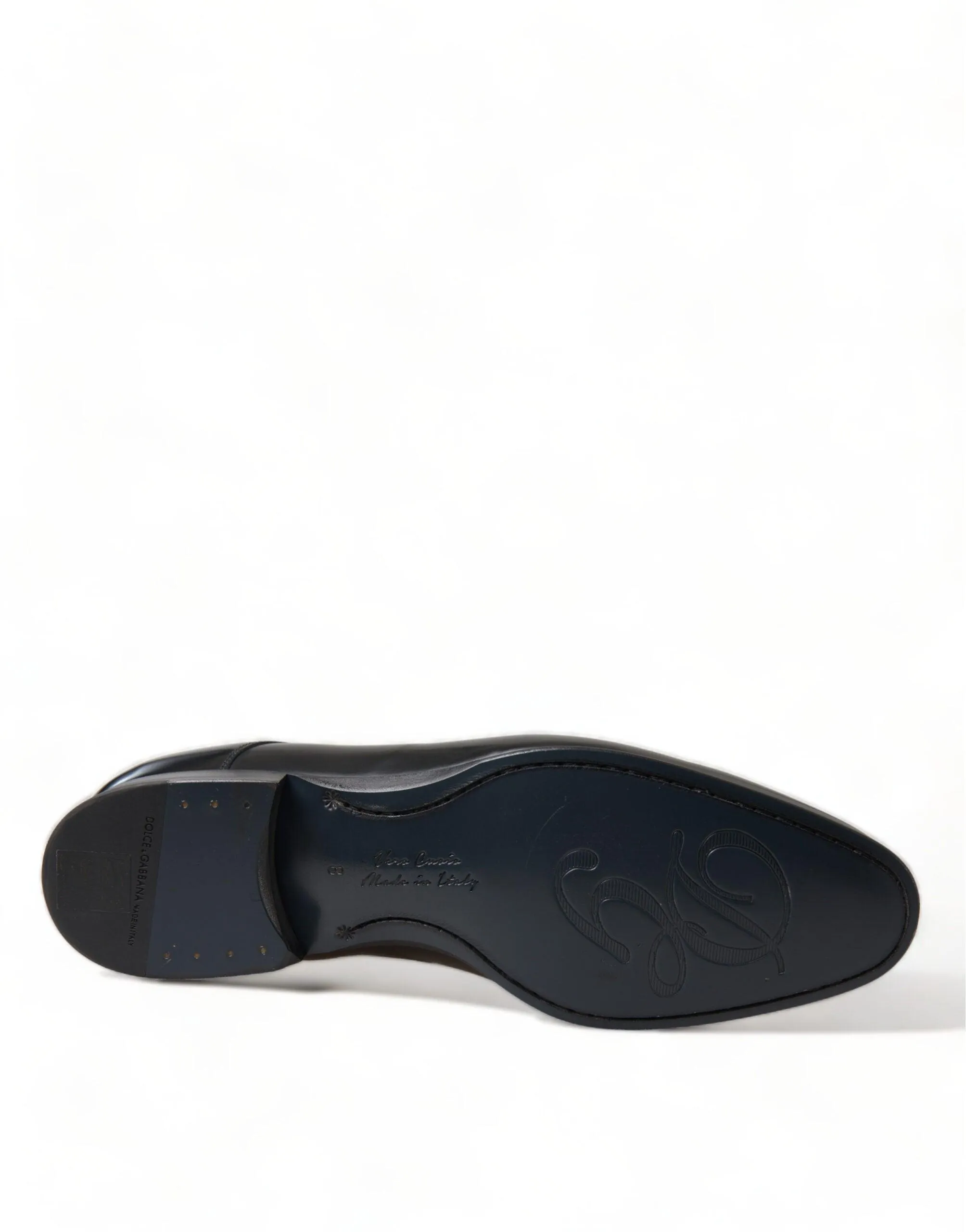 Dolce & Gabbana Black Leather Lace Up Formal Derby Dress Shoes