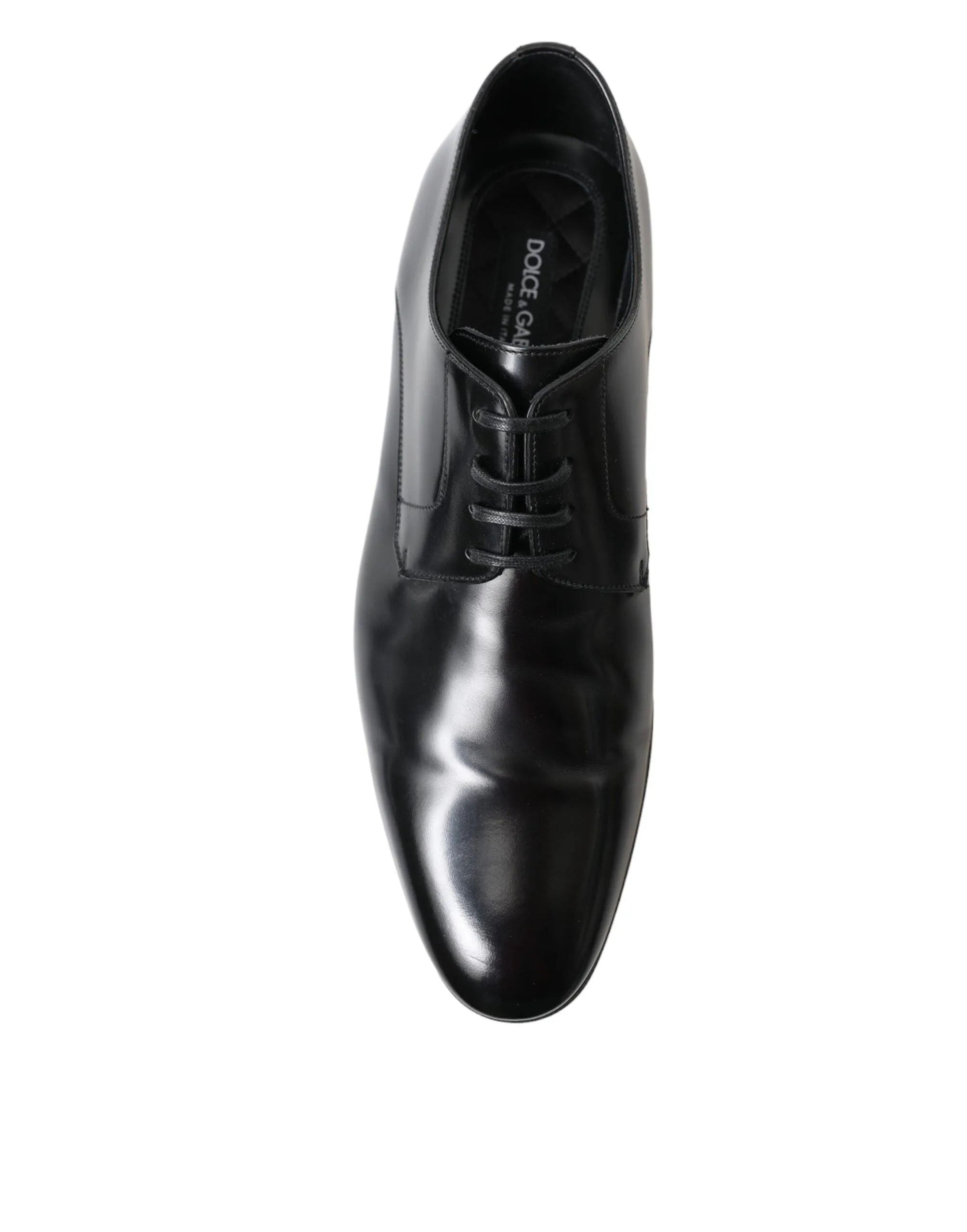 Dolce & Gabbana Black Leather Lace Up Formal Derby Dress Shoes