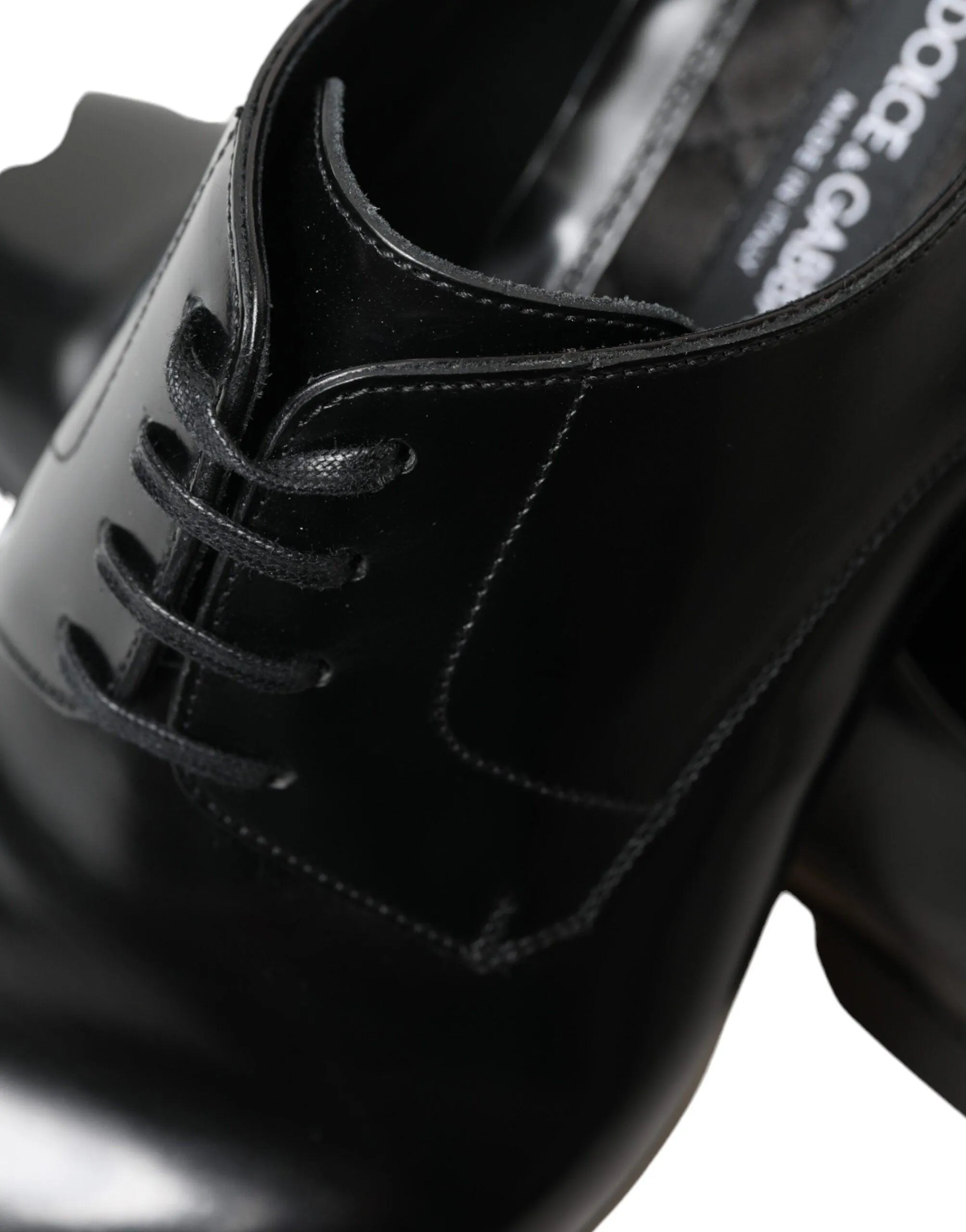 Dolce & Gabbana Black Leather Lace Up Formal Derby Dress Shoes
