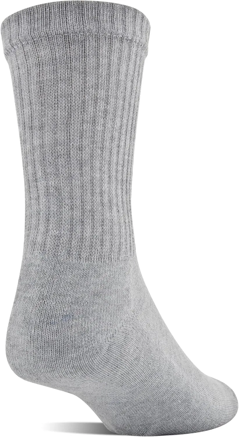 Gildan Men's Polyester Half Cushion Mid-Crew Socks, 12-pack