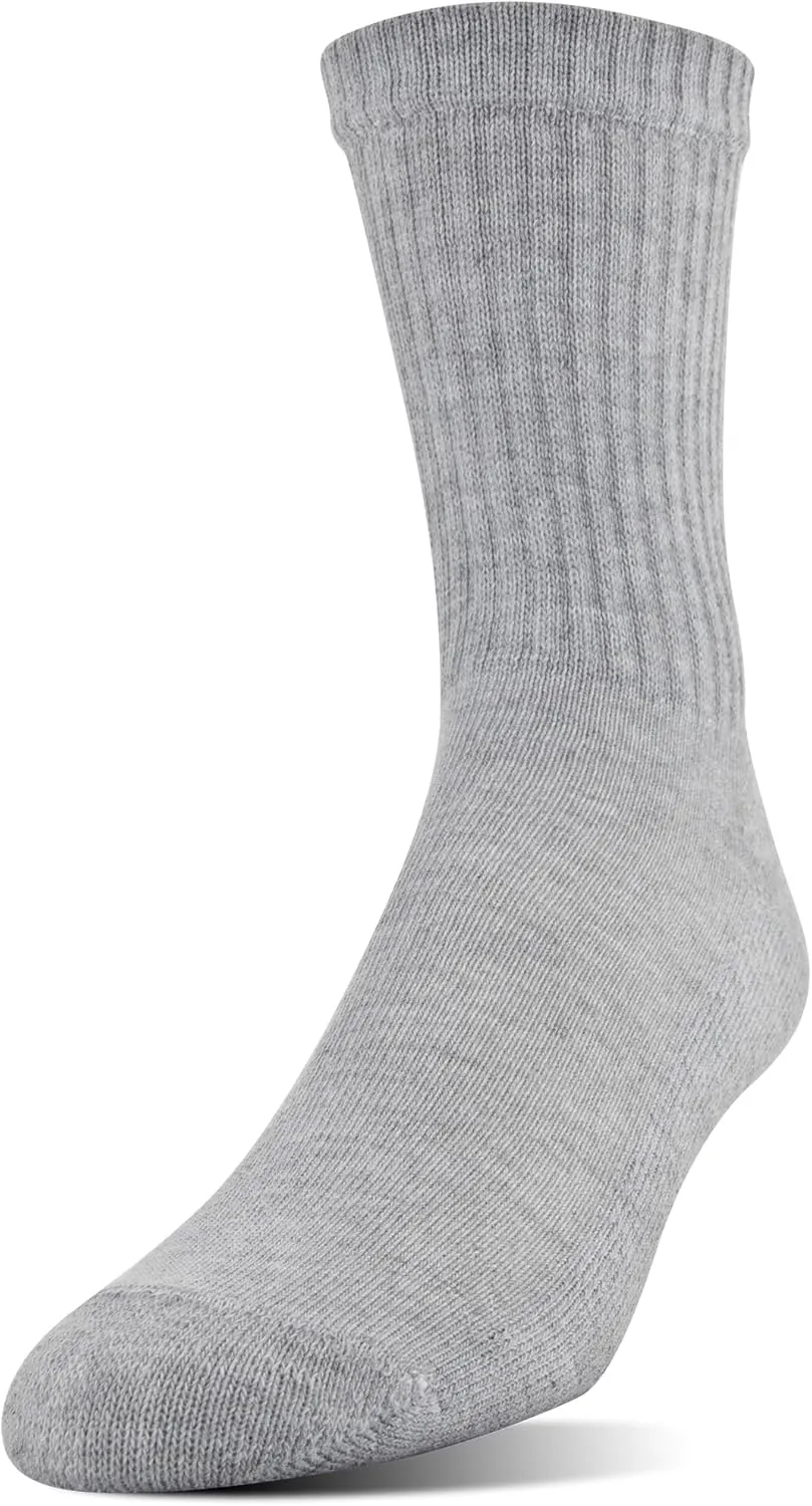 Gildan Men's Polyester Half Cushion Mid-Crew Socks, 12-pack
