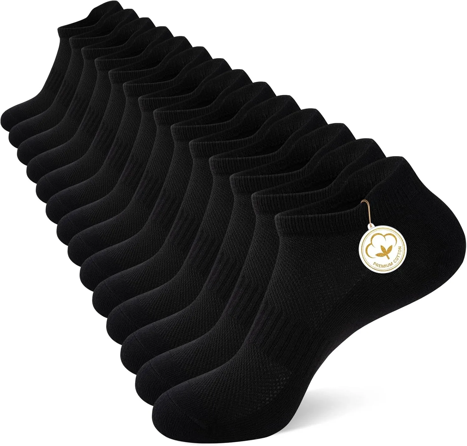 Heatuff 7 Pairs Mens Ankle Socks Cotton Low Cut Athletic Breathable Comfort Casual Socks with Tab