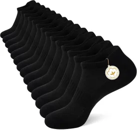 Heatuff 7 Pairs Mens Ankle Socks Cotton Low Cut Athletic Breathable Comfort Casual Socks with Tab