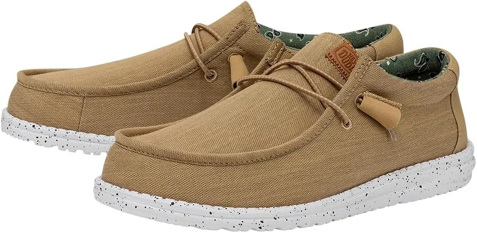 HEYDUDE Men's Wally Washed Canvas, Men??s Shoes, Slip-on Loafers, Comfortable & Light-Weight