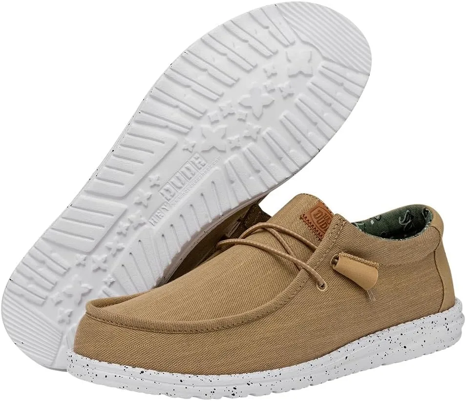 HEYDUDE Men's Wally Washed Canvas, Men??s Shoes, Slip-on Loafers, Comfortable & Light-Weight
