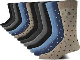 IZOD Mens Dress Socks - 14 Pack Lightweight Moisture-Wicking Stay Up Cuff Crew Sock - Dress Socks for Men (Sizes: 6-12.5)