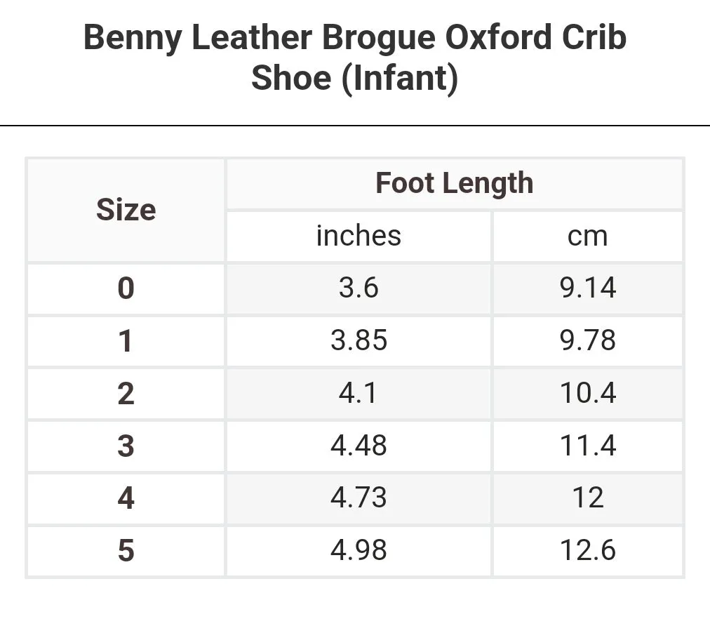 L'Amour Benny Leather Brogue Oxford Crib Shoe