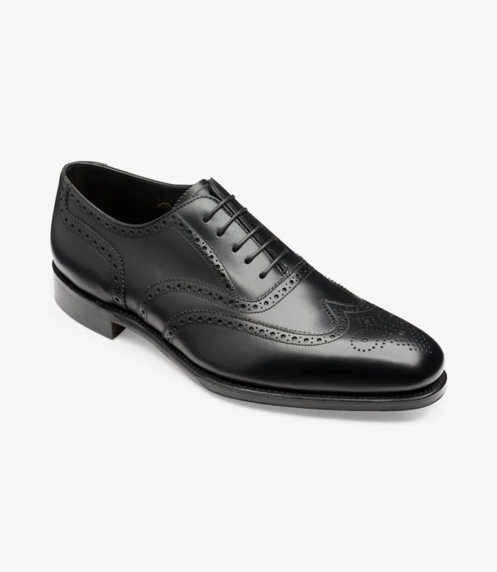 LOAKE BUCKINGHAM BLACK OXFORD BROGUE LEATHER SOLE F-MEDIUM