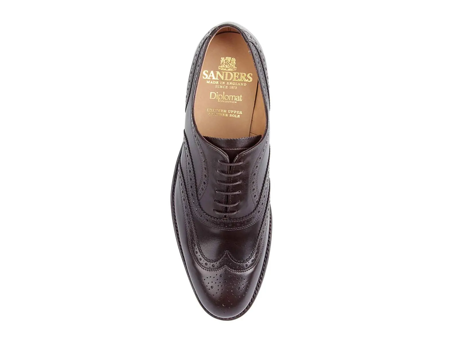 LONDON Mens Dark Brown Ebony Brogue Shoes