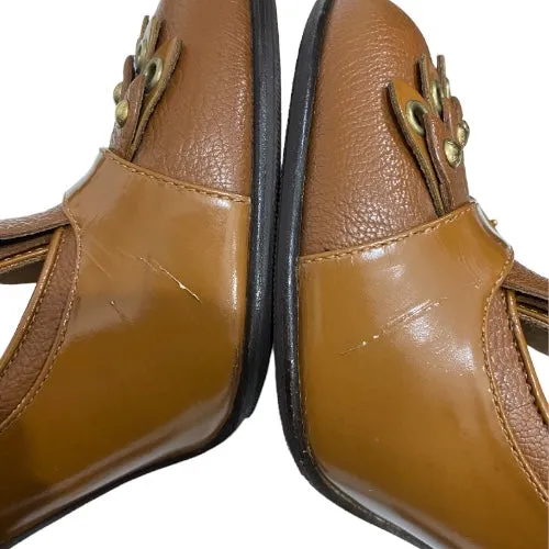 LOUIS VUITTON Balmoral Brogue Brown Leather Fringe Pumps, Size 38.5