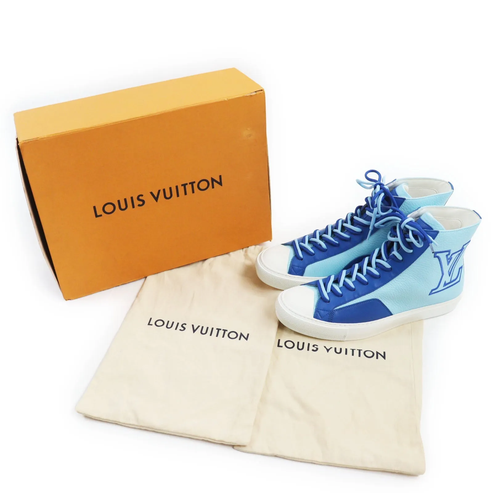 LOUIS VUITTON High cut sneakers leather blue Tattoo line 7