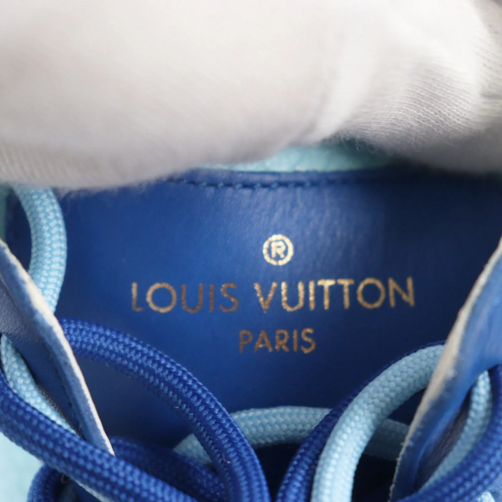 LOUIS VUITTON High cut sneakers leather blue Tattoo line 7