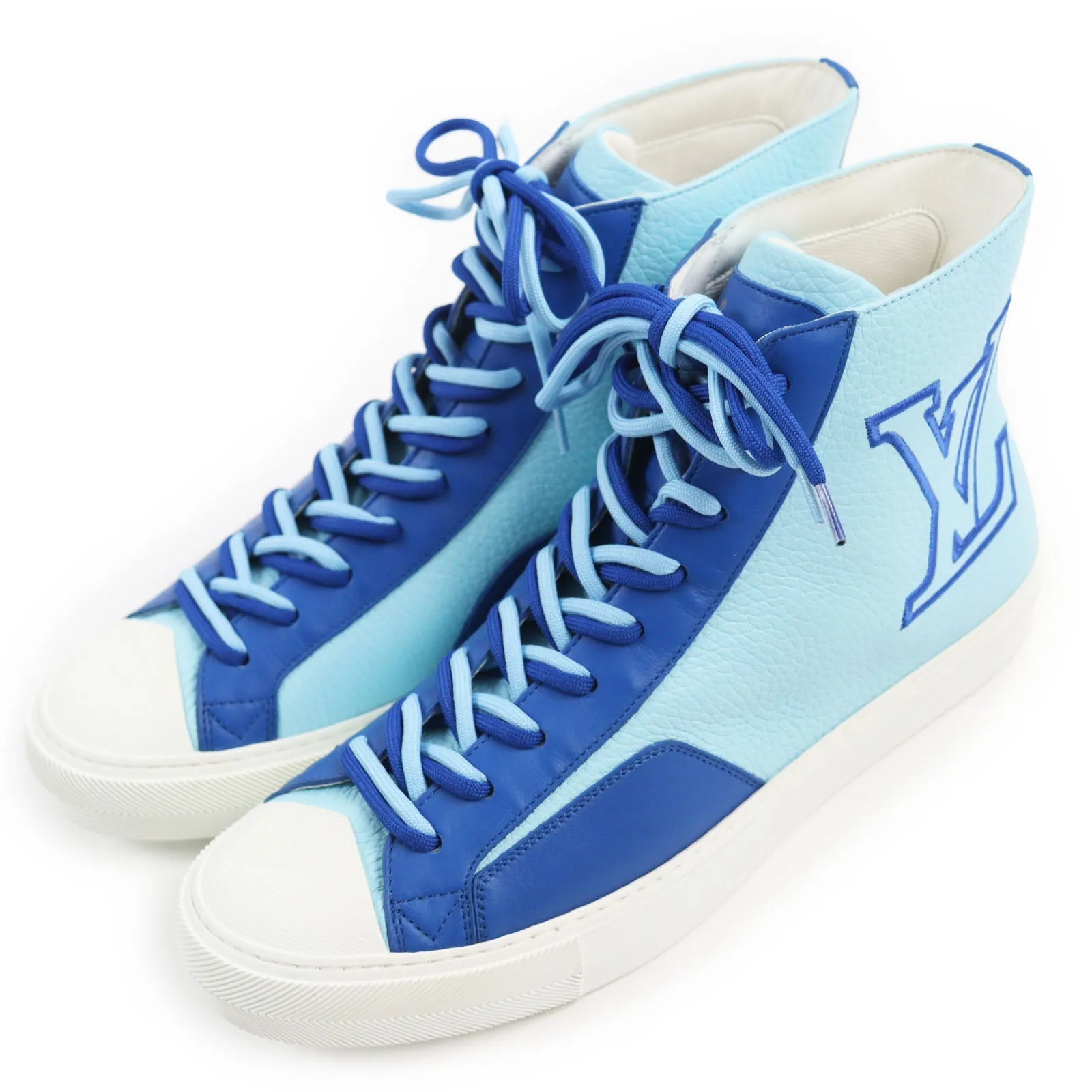 LOUIS VUITTON High cut sneakers leather blue Tattoo line 7