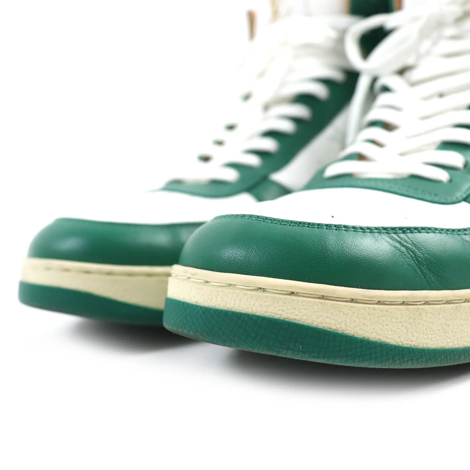 LOUIS VUITTON High cut sneakers leather Green white Rivoli line 8
