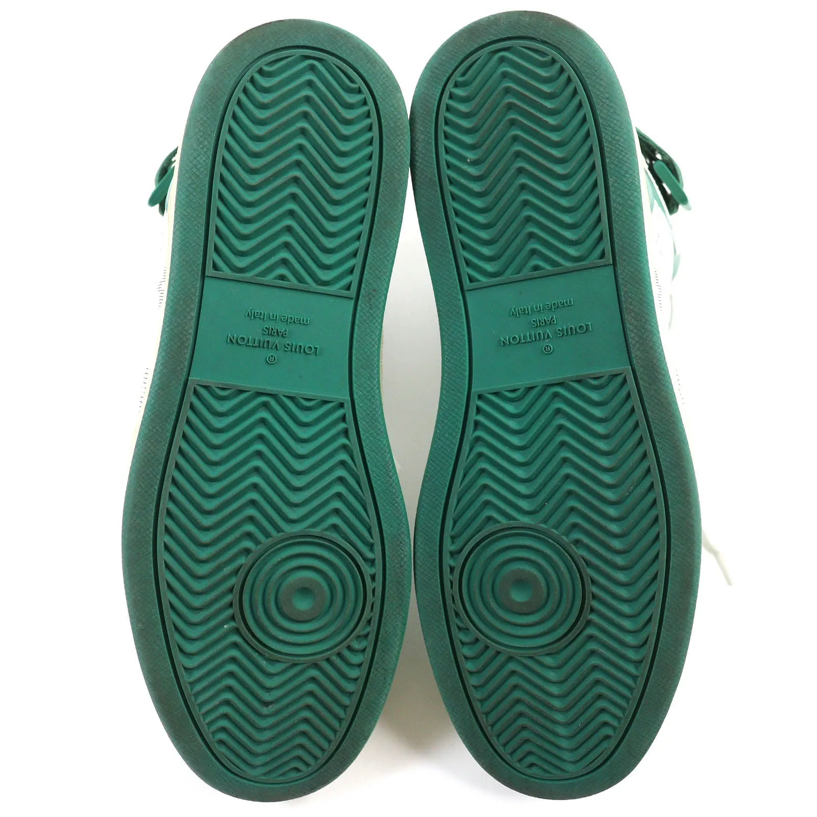 LOUIS VUITTON High cut sneakers leather Green white Rivoli line 8