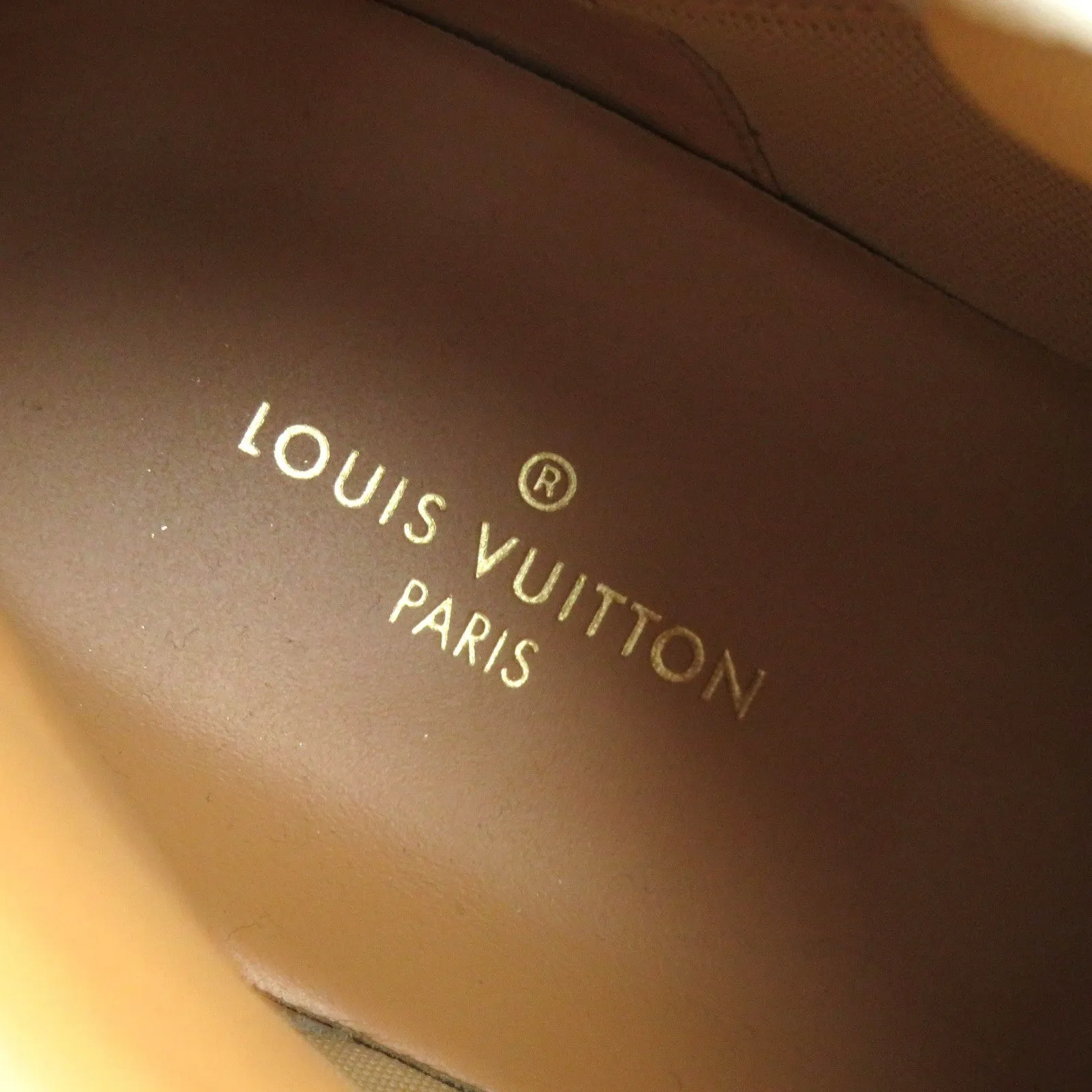 LOUIS VUITTON High cut sneakers leather Green white Rivoli line 8