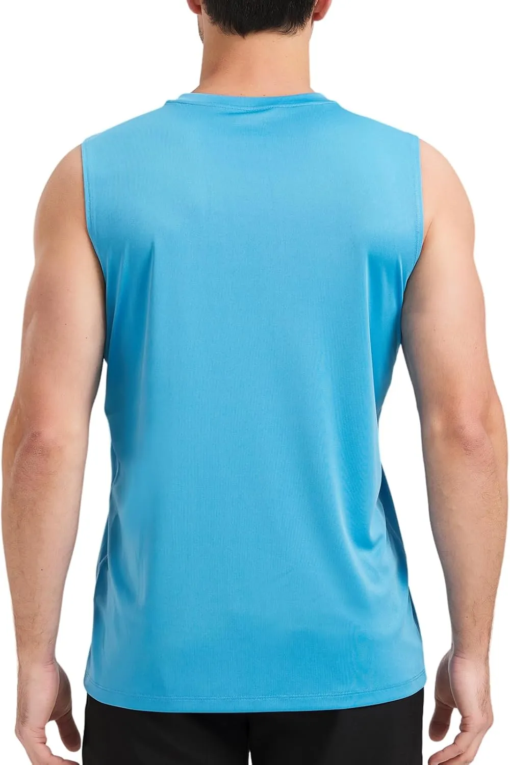Men's Sleeveless UPF 50  Swim Shirts Quick Dry Workout Tank Top UV Protection Running Gym Muscle T Shirts