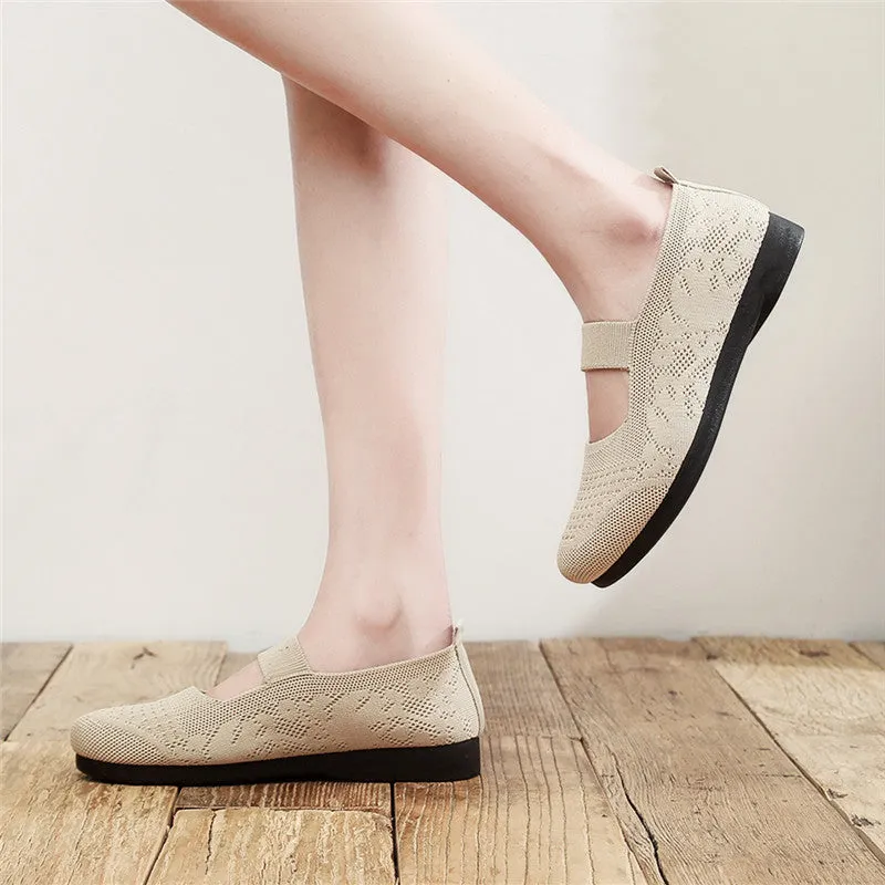 Nanccy Weaving Breathable Loafers  Comfortable Walking Casual Flats Shoes WF01