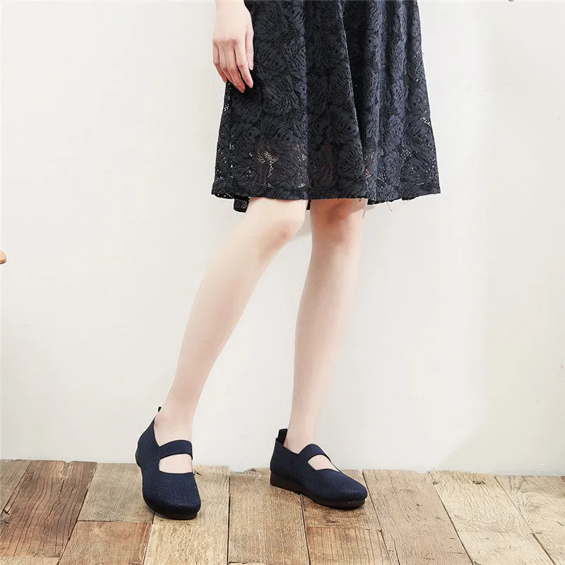 Nanccy Weaving Breathable Loafers  Comfortable Walking Casual Flats Shoes WF01