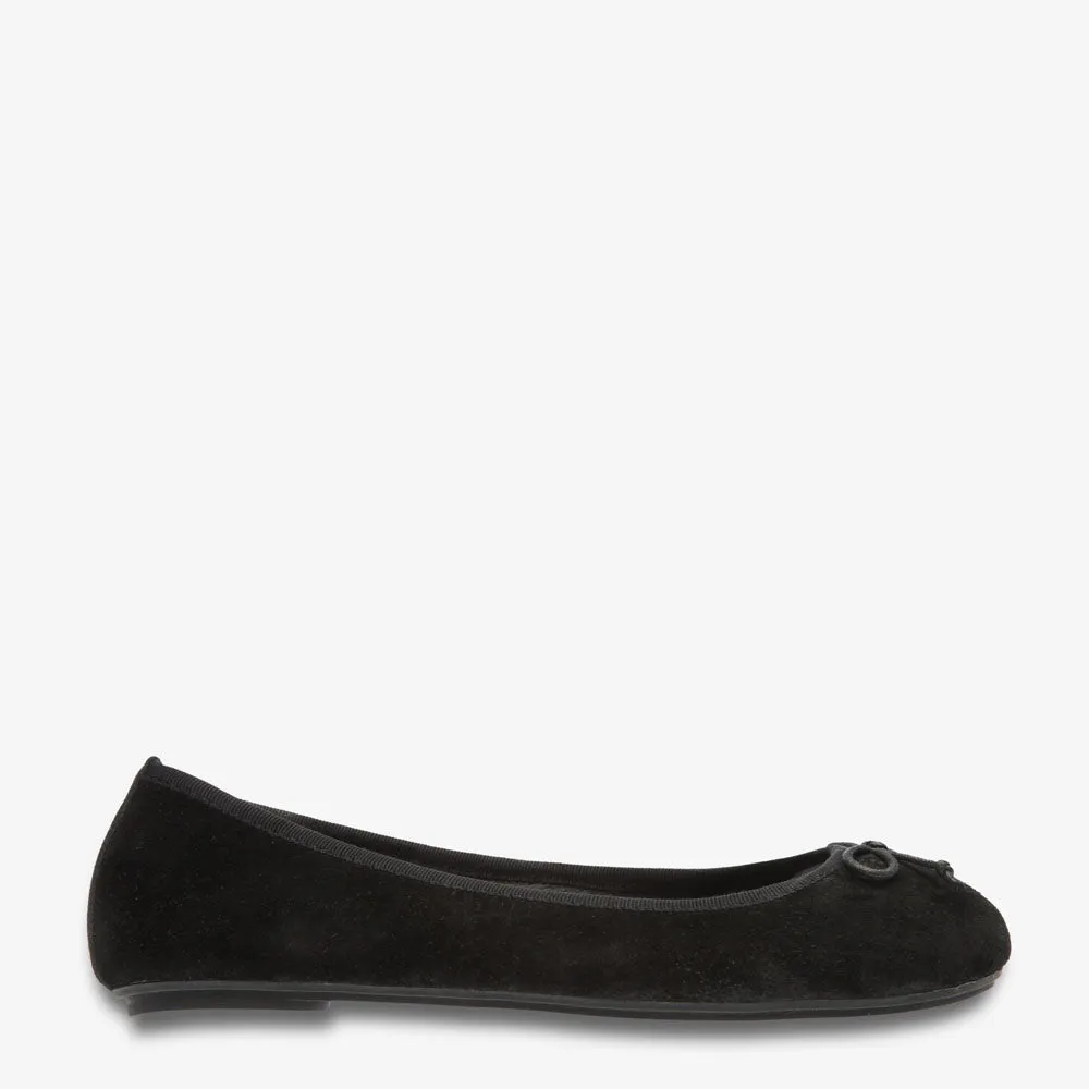 Natalie Black Suede Ballet Flat