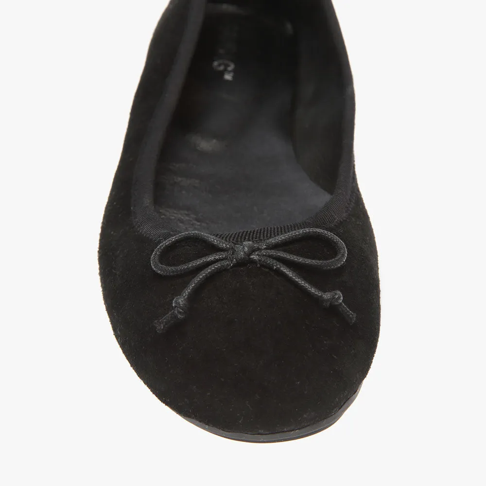 Natalie Black Suede Ballet Flat
