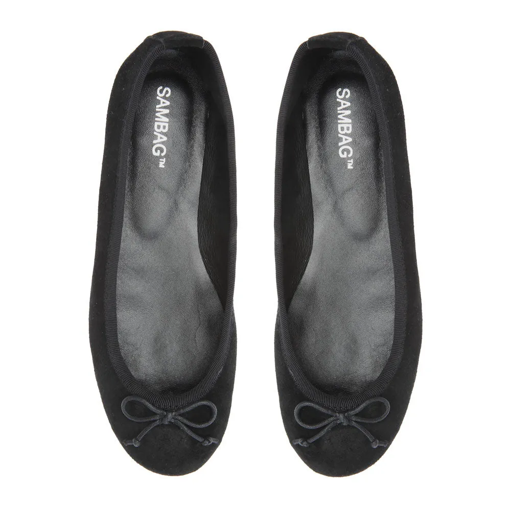 Natalie Black Suede Ballet Flat