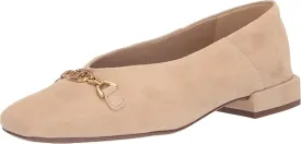 Sam Edelman Kimmi Golden Tan Squared Toe Bock Heeled Slip On Ballet Flats