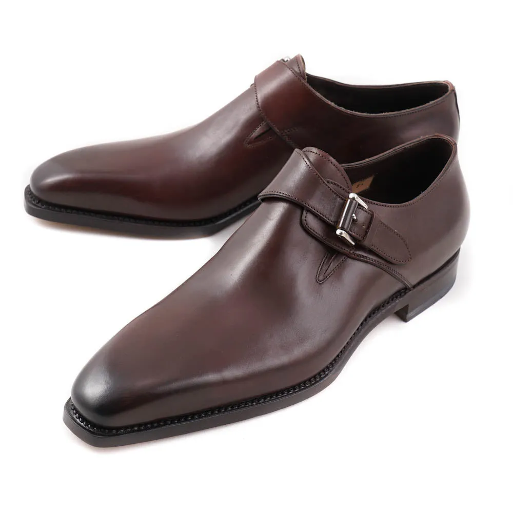 Santoni Single-Buckle Monk Strap in Brown