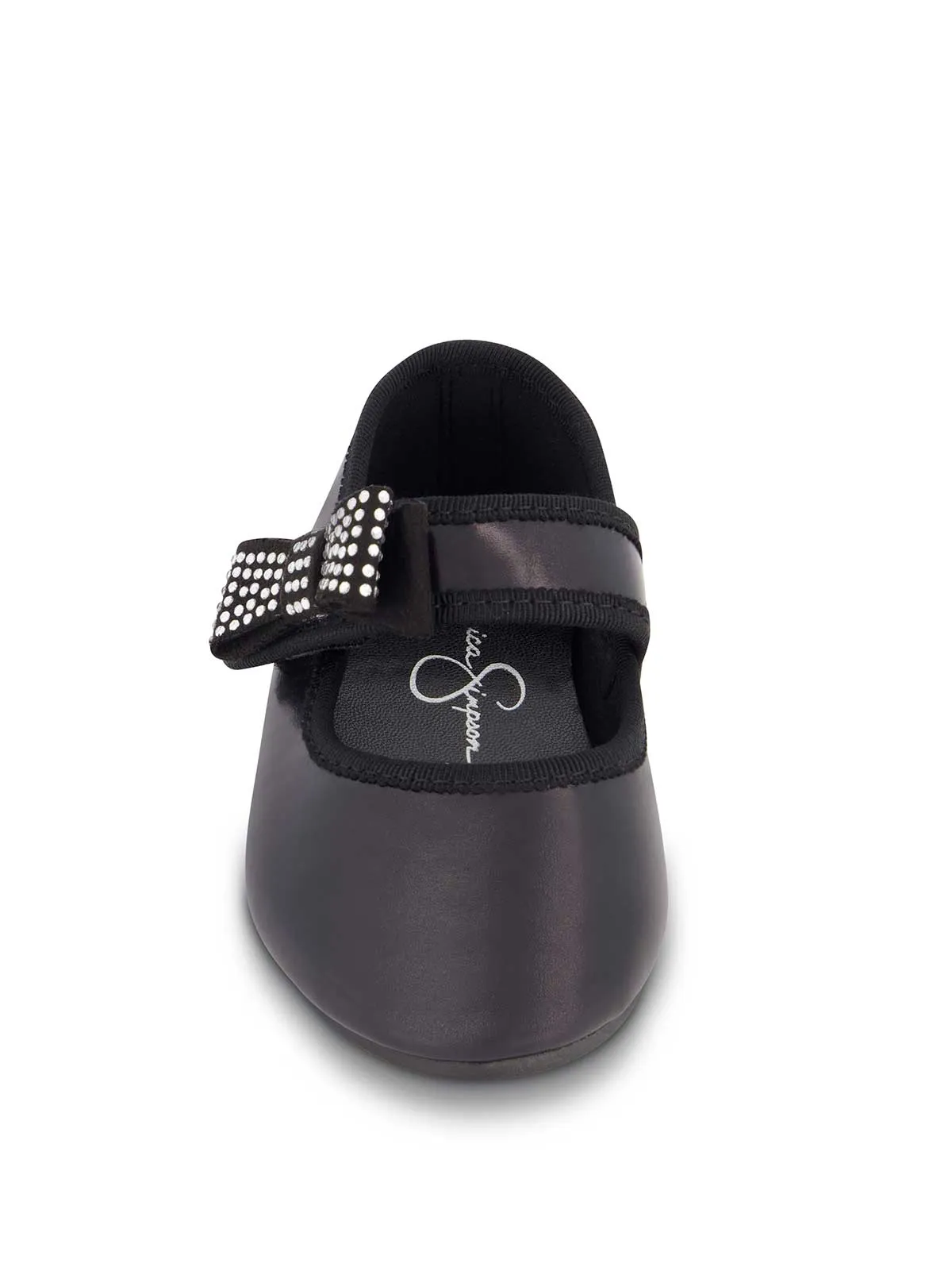 Toddler Amy Crystal Bow Ballet Flat in Black