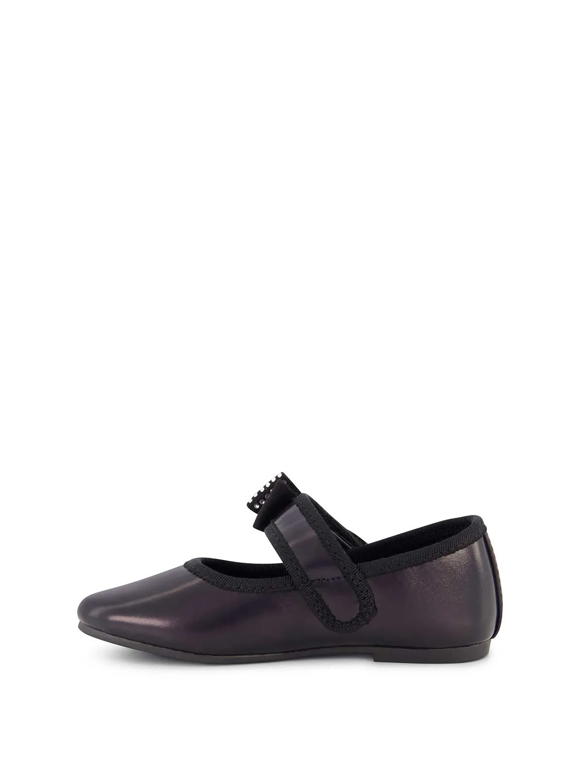 Toddler Amy Crystal Bow Ballet Flat in Black