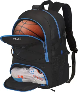 WOLT Basketball Backpack Large Sports Bag with Separate Ball Holder & Shoes Compartment, Best for Basketball, Soccer,Gym