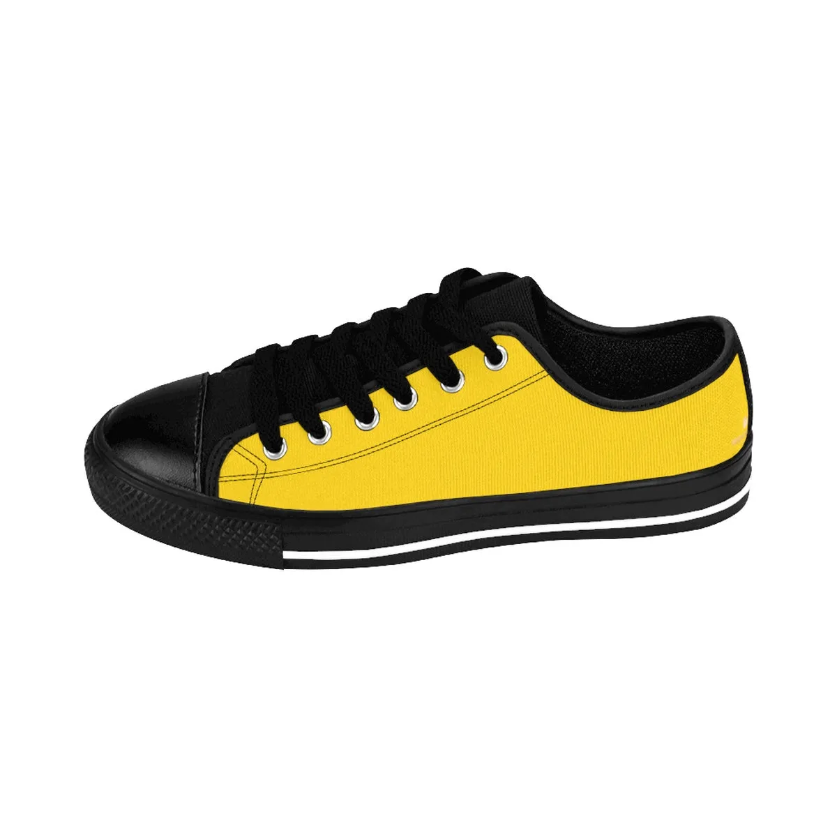 Yellow Women's Low Top Sneakers, Solid Color Premium Designer Low Top Ladies Shoes