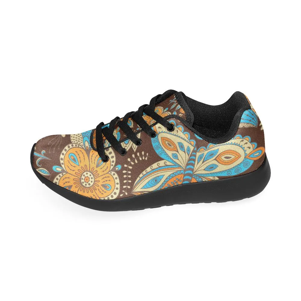 Zenzzle colored yellow flowers pattern print on Women's Running shoes Casual Lightweight Athletic Sneakers US size 6-15