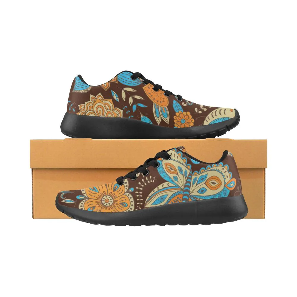 Zenzzle colored yellow flowers pattern print on Women's Running shoes Casual Lightweight Athletic Sneakers US size 6-15