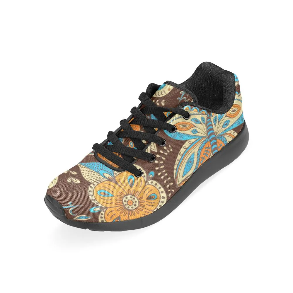 Zenzzle colored yellow flowers pattern print on Women's Running shoes Casual Lightweight Athletic Sneakers US size 6-15