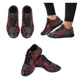Zenzzle colorful dark flowers pattern print on Women's Running shoes Casual Lightweight Athletic Sneakers US size 6-15