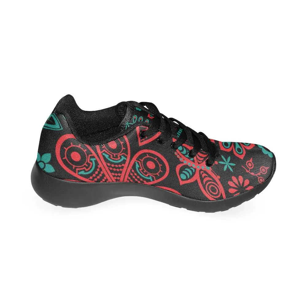 Zenzzle colorful dark flowers pattern print on Women's Running shoes Casual Lightweight Athletic Sneakers US size 6-15