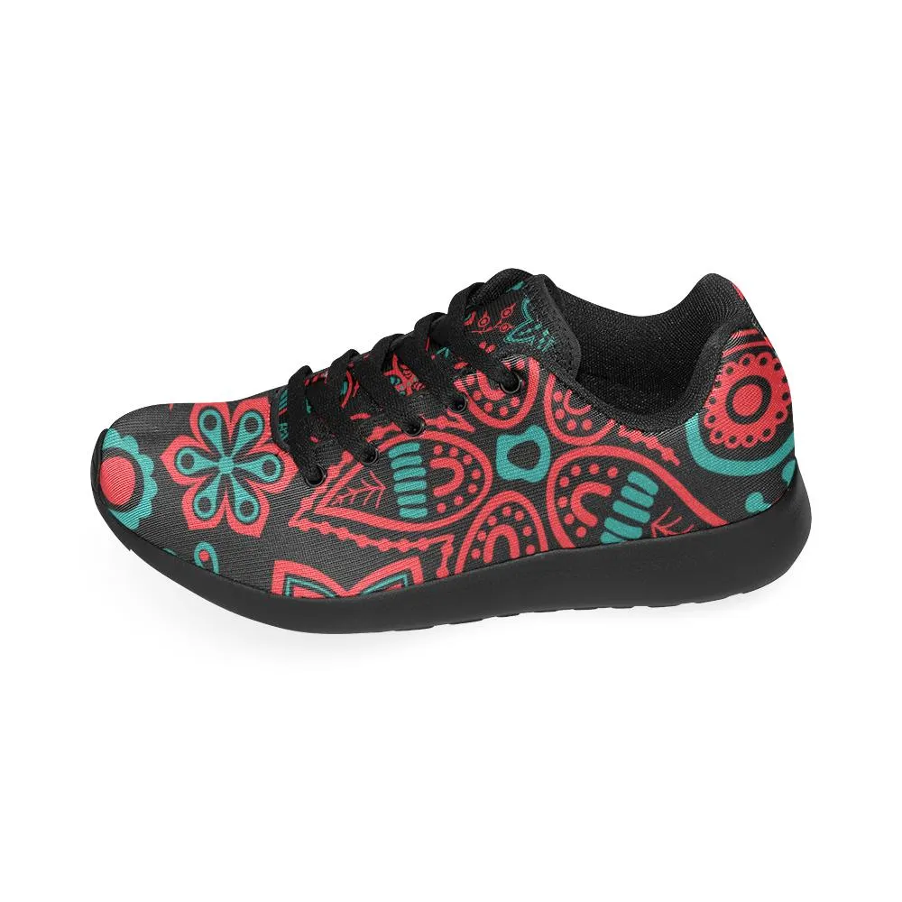 Zenzzle colorful dark flowers pattern print on Women's Running shoes Casual Lightweight Athletic Sneakers US size 6-15