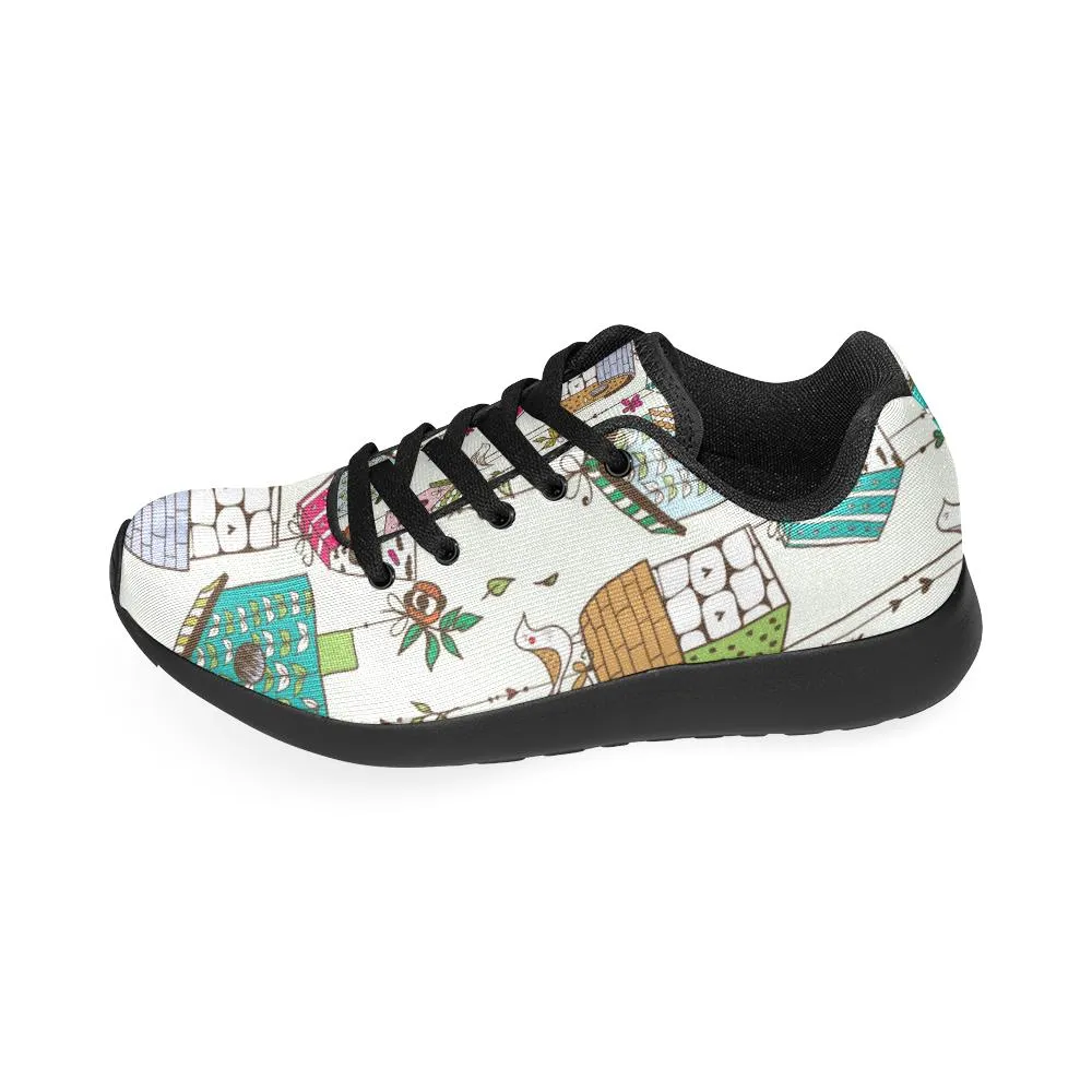 Zenzzle Doodle nesting birds boxes print on Women's Running shoes Casual Lightweight Athletic Sneakers US size 6-15