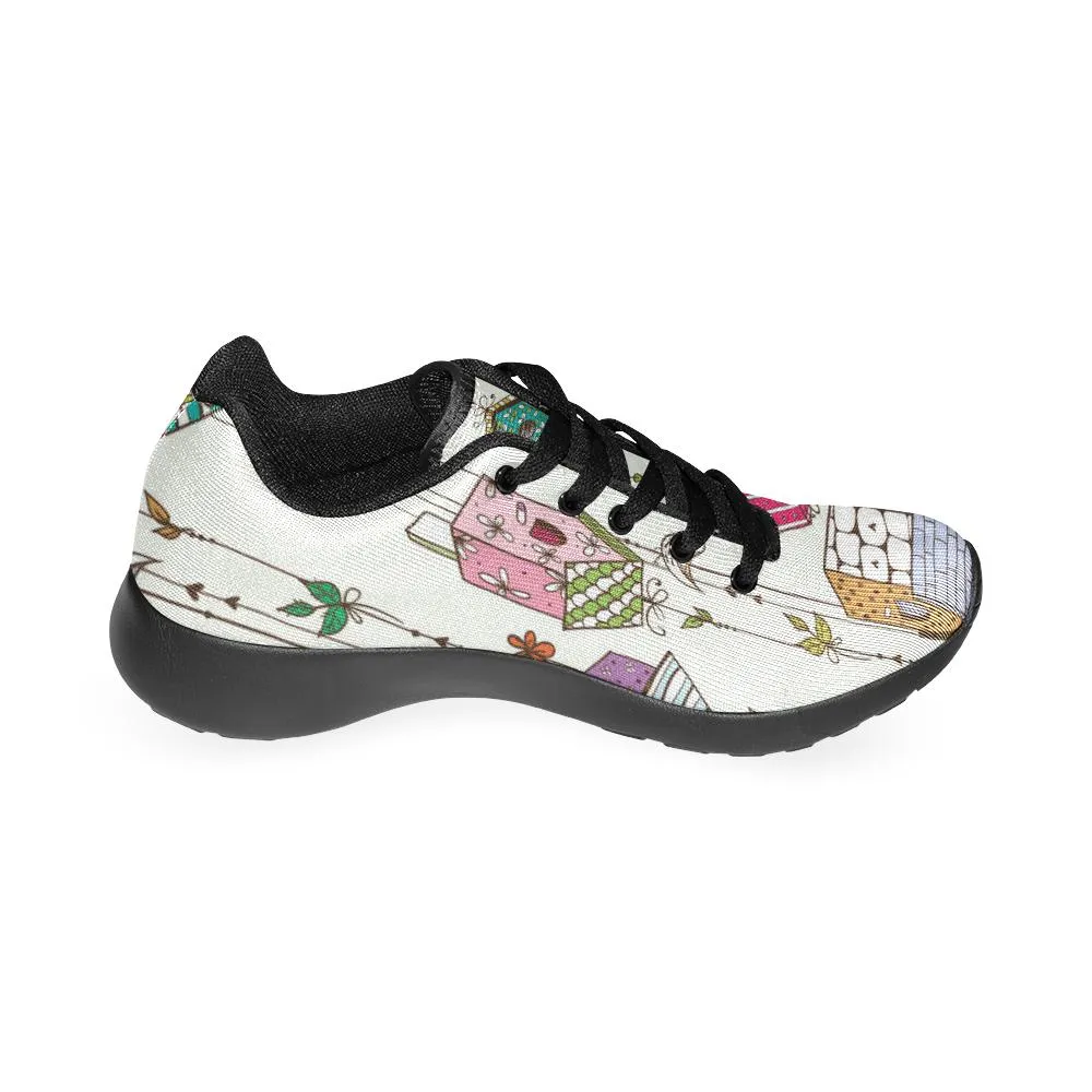 Zenzzle Doodle nesting birds boxes print on Women's Running shoes Casual Lightweight Athletic Sneakers US size 6-15