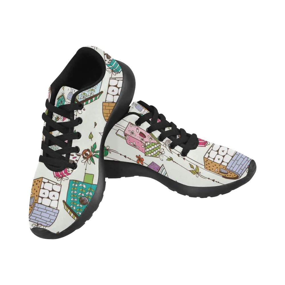 Zenzzle Doodle nesting birds boxes print on Women's Running shoes Casual Lightweight Athletic Sneakers US size 6-15