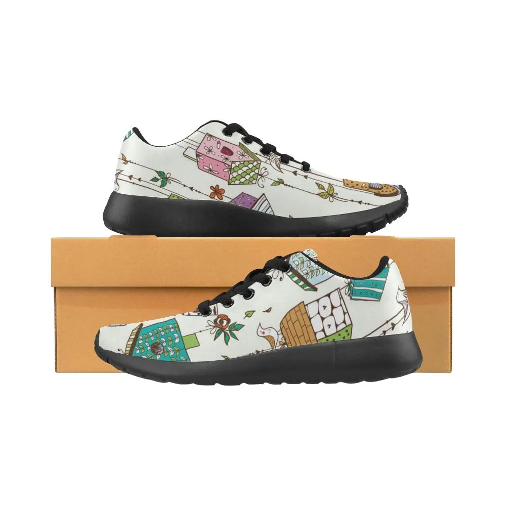 Zenzzle Doodle nesting birds boxes print on Women's Running shoes Casual Lightweight Athletic Sneakers US size 6-15